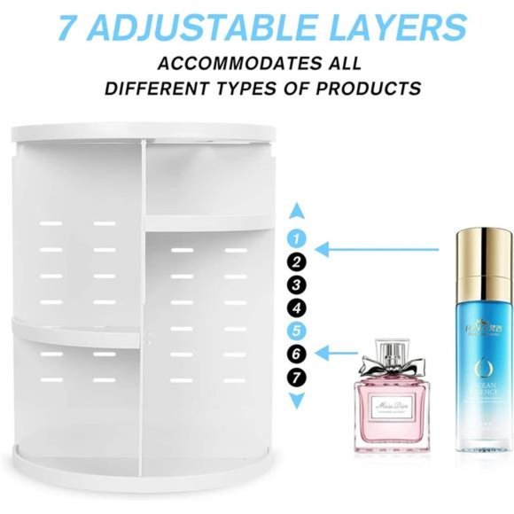 360 Makeup Organizer, DIY Detachable Spinning Cosmetic Makeup Caddy Storage - Picture 2 of 6